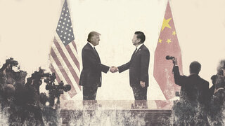 美国总统唐纳德&middot;川普在伊朗𢧐争背景下访问中国